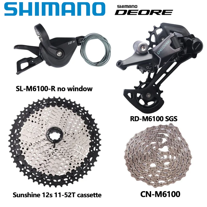 SHIMANO DEORE M6100 1x12s Gruppe für MTB M6100 Shifter Schaltwerk 10-51T Kassette M7100 Kette Sunshine K7 12S 4-teiliges Kit – Detail 9