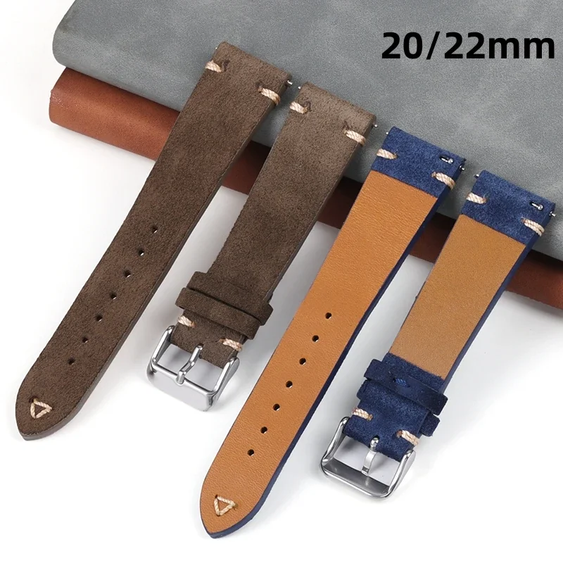 Cinturini Per Orologi Vintage In Pelle Scamosciata Di Alta Qualità Da 20Mm 22Mm Per Omega Per Cinturini Swatch Moonswatch Cinturino Di Ricambio Per Se