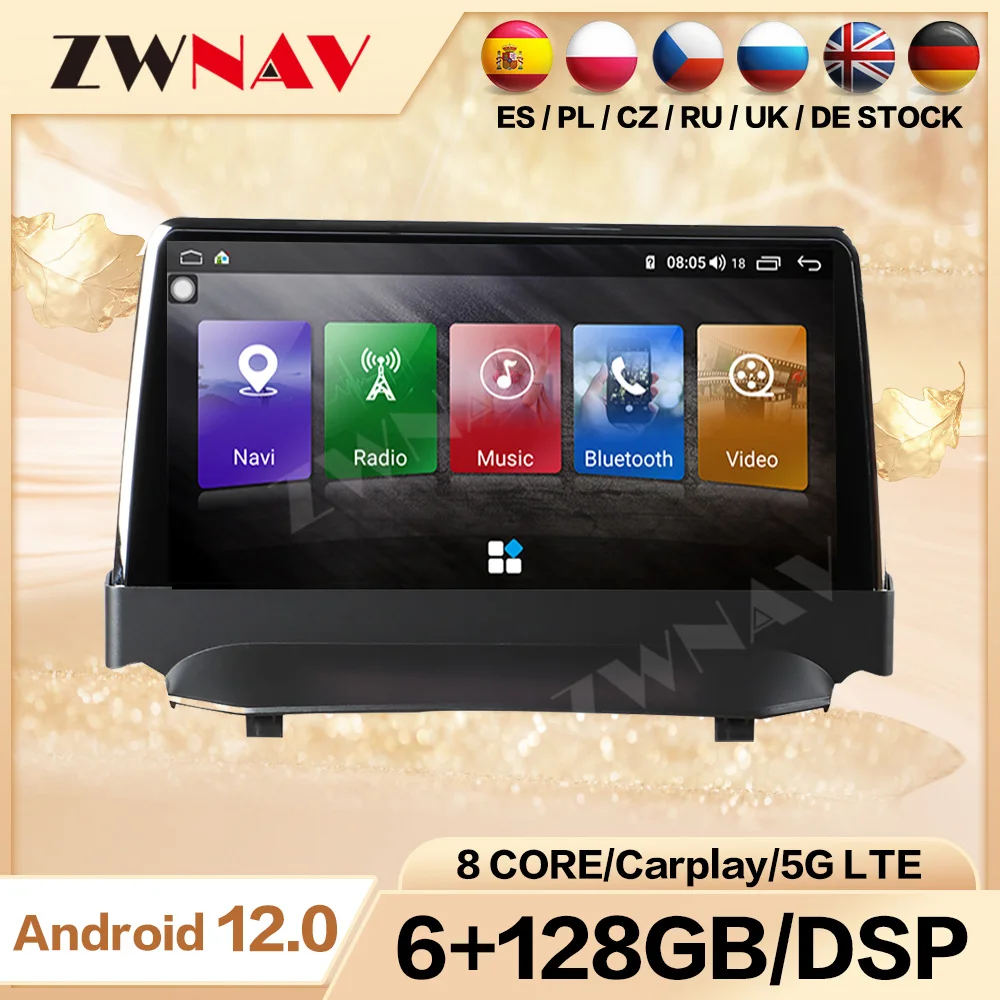 

Android 12,0 Carplay видео для Ford Fiesta 2008-2016 радио Bluetooth Автомобильный мультимедийный центральный автомобильный экран стерео головное устройство