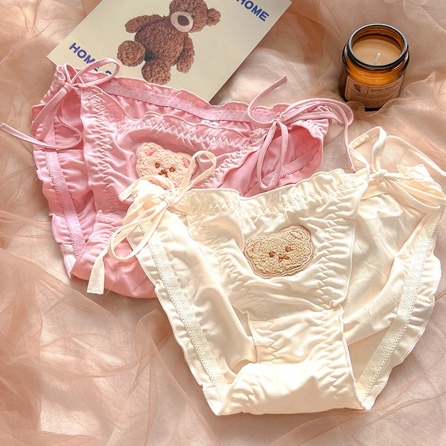 Milk Silk Heart Japanese Style Cute Women Underwear Sweety Lovely