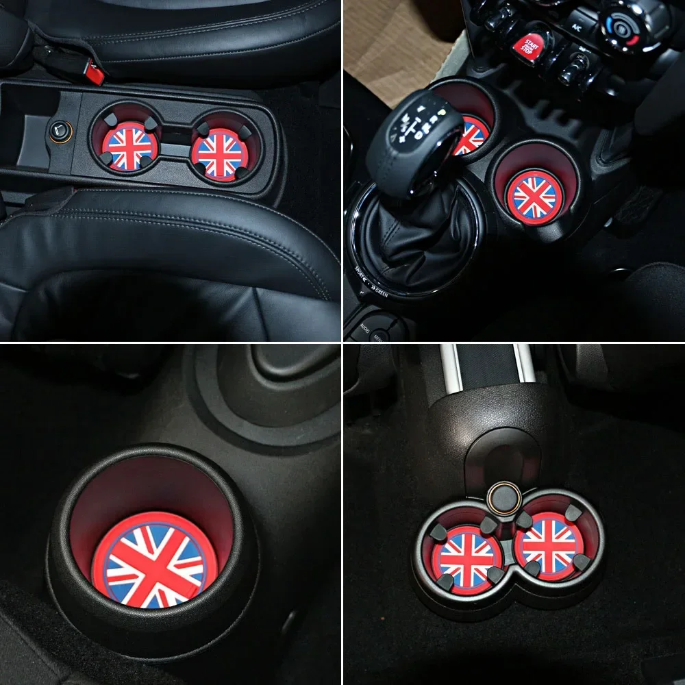 For BMW Mini Countryman R60 WRC John Cooper Works LCI Anti-Slip Mat Cup Holder Mat Shockproof Silica Gel Pad