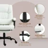 Massage Office Chair with 6 Vibrating Points, High Back Reclining Office Chair with Footrest and Remote, White 6