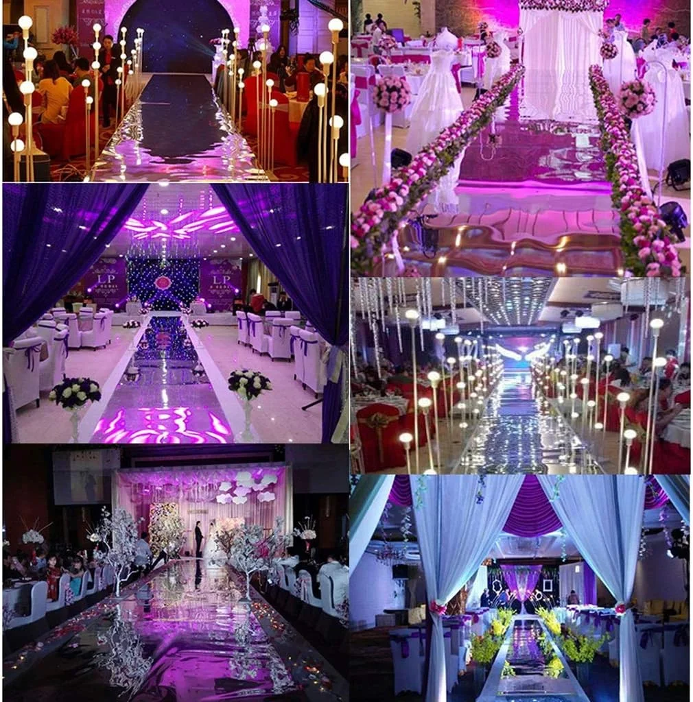 Luxury Wedding Centerpieces Mirror Carpet Aisle Runner 1M Wide For Wedding T Station Decoration White Gold Silver Purple Color wedding carpet