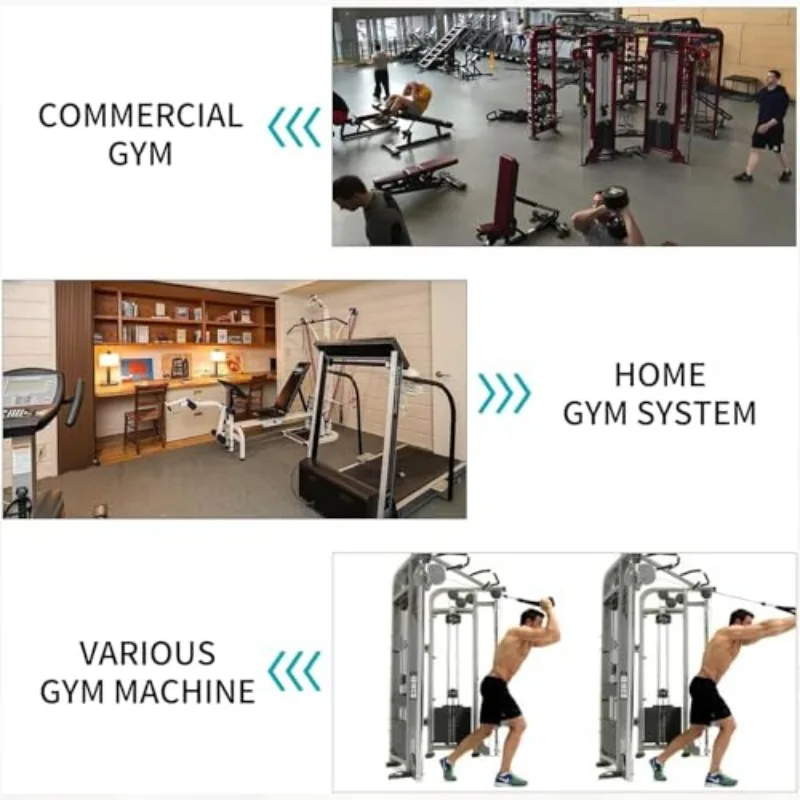 Fitness Workout Handle Double D 360 Rotataing Cable Row Attachment for Cable Machine Soft Rubber Gym LAT Pulldown Close Grip
