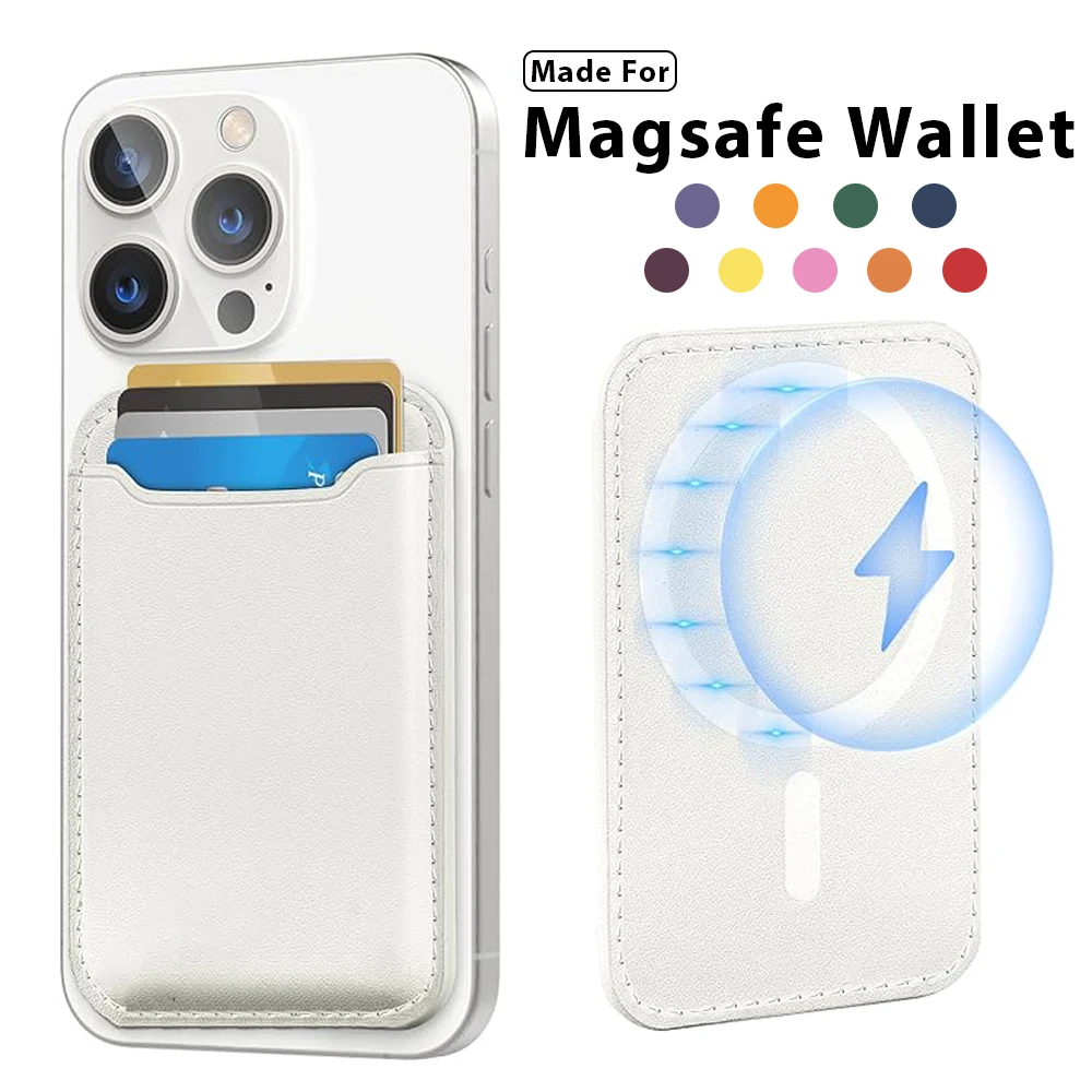 Leather MagSafe Wallet with Strong Magnetic Closure and RFID Blocking Technology