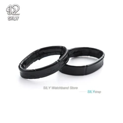 Premium Leather Watchband Keeper Rings - Strap Loop Retainers in Black and Brown (Multiple Sizes Available) - 21mm (Black - 1pair)