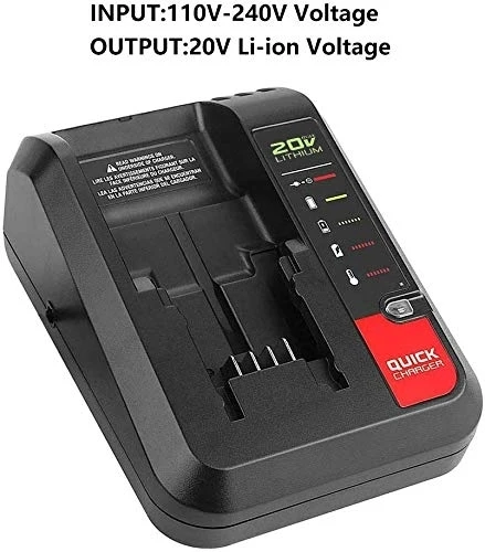 Rapid Battery Charger Compatible with Black Decker 10.8-20V battery and Porter C