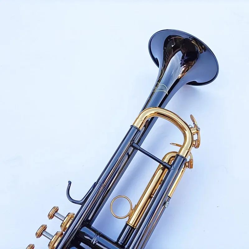 New Sell Professional Bb Trumpet Black Nickel Gold Plated Yellow Brass Instruments Bb Trumpete Popular Musical Inst