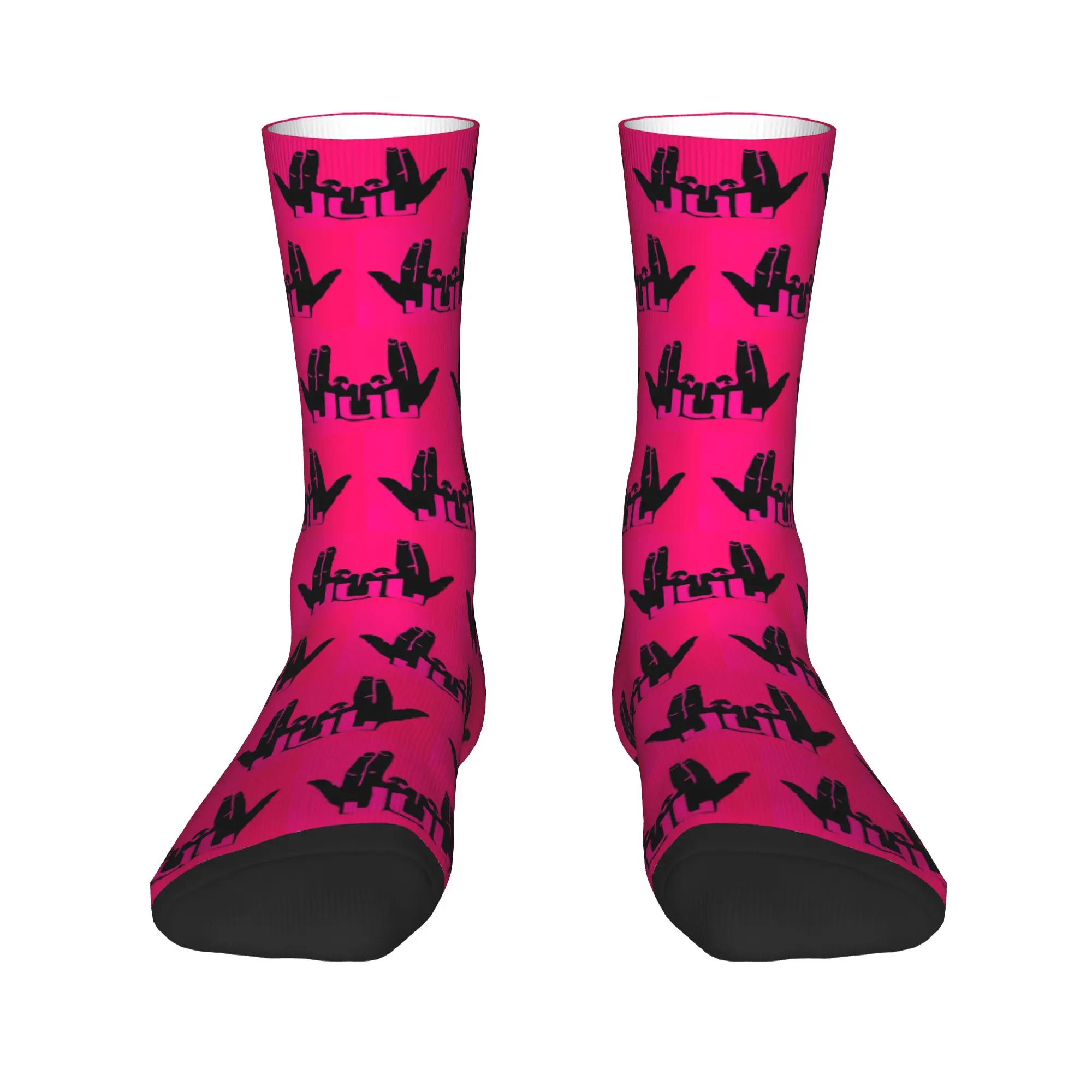 Benutzerdefinierte klassische JUL Rapper Männer Frauen Crew Socken Unisex lustige 3D-Druck Musik Kleid Socken – Detail 1