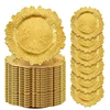 50Pcs Charger Plates, Round Gold Salad Reef Plate for Dinner Plates,Wedding,Party Elegant Decoration 1