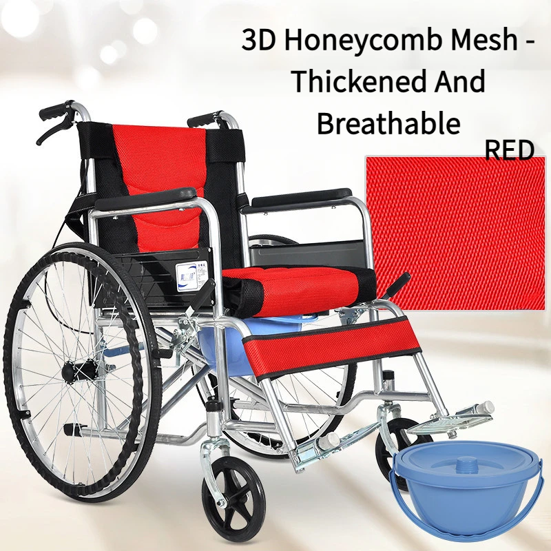 Foldable And Portable Wheelchair With Nightstool Elderly 20kg/Pc