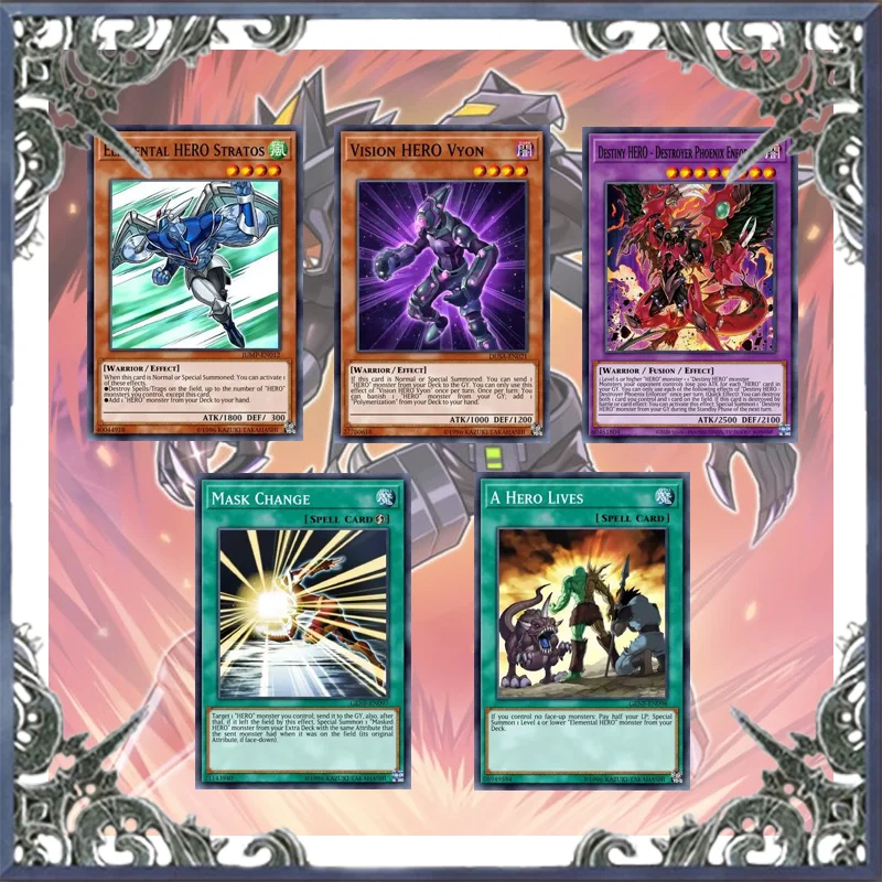 58 Pcs Hero Yugioh Gioco Di Carte Deck Carta Fai Da Te Non Originale Master Duel