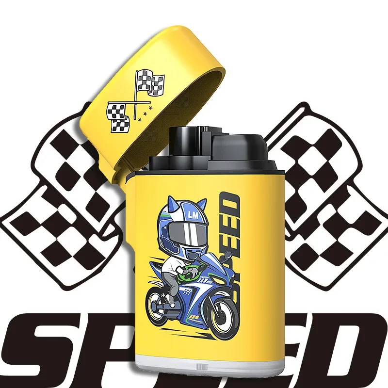

2023 New Popular Windproof Lighters Cute Cartoon Pattern Inflatable Butane Gas Blue Flame Jet Lighter Cigarette Accessories Gift