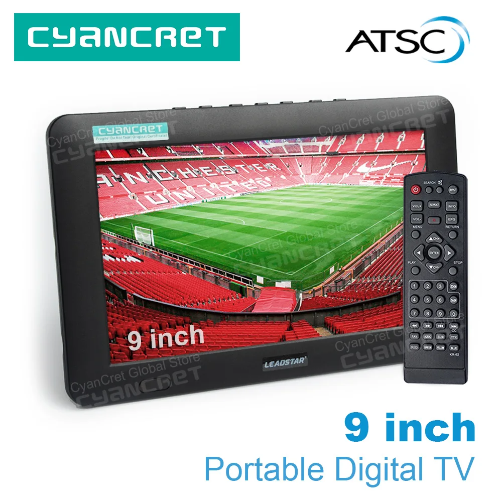LEADSTAR D9 9 inch Portable TV ATSC Digital and Analog mini small Car Television Support USB TF PVR MP4 H.265 AC3