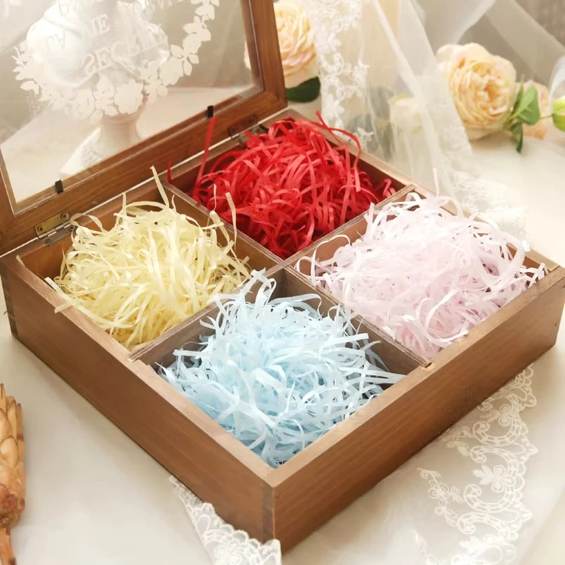 Darfukei Zerkleinertes Papier für Geschenkkörbe, 100 g Crinkle-Papier, rosa Crinkle-Papierfüller, Crinkle-Cut-Papier Zerkleinerung für Geburtstage – Detail 4