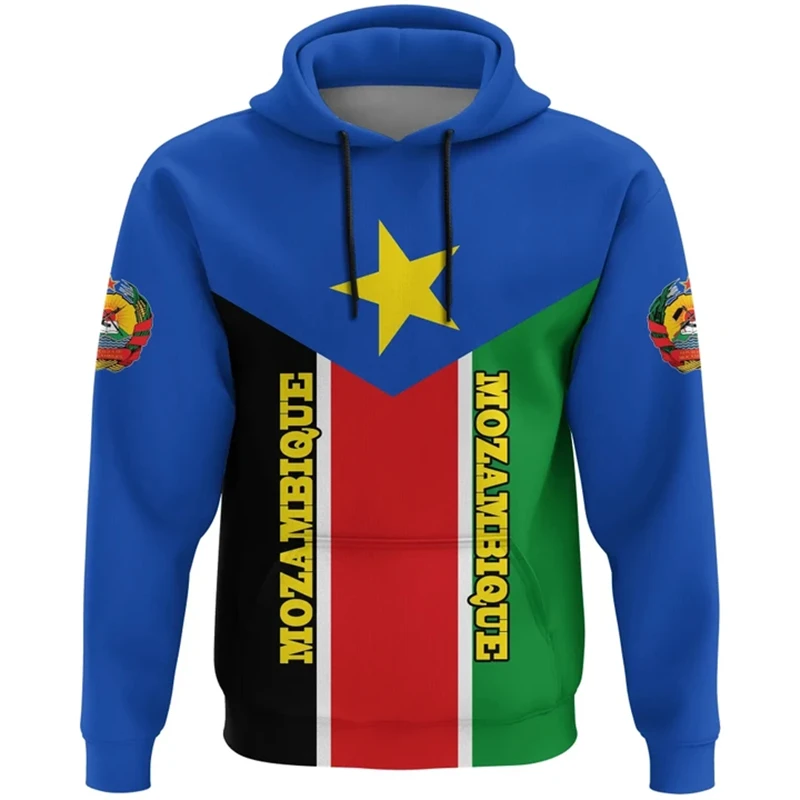 thumbnail image 1 of Sudadera con capucha con estampado 3D de la bandera de Mozambique para hombre, ropa informal de uso diario, sudadera con estampado de emblema nacional, ropa africana para hombre, 1 of 5
