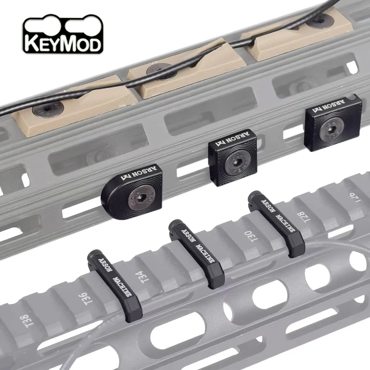 3PCS M LOK Switch M300 M600 PEQ Weapons Light Cable Management New Aluminum Cable Clip Wire Guide System For 20mm Picatinny Rail