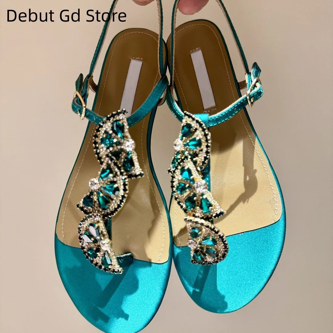 

Top Quality Roman Sandals Women's Summer 2024 New Korean Fashion Versatile Fairy Style Flat Bottom Water Diamond Beach Shoes