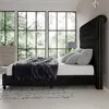 Queen Size Bed Frame with Sleigh Headboard 60" Tall Velvet Upholstered Platform Beds, No Box Spring Needed, Queen Size Bed Frame 6