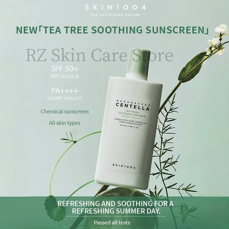 SKIN1004 Centella Skin Care Coreanos Madagascar Tea Tree Sunscreen Spf 50 Soothing Bloqueador Solar Faciales Originales 50ml