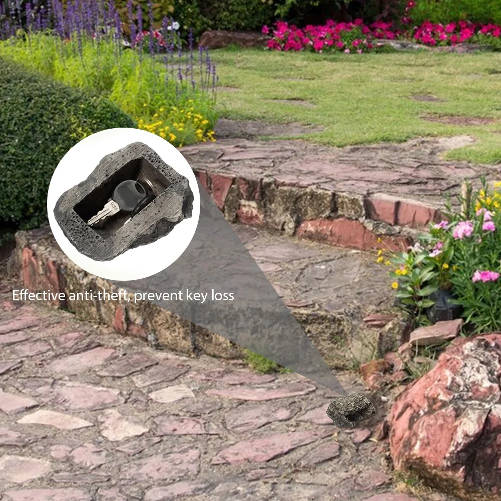 외부 현실적인 방수 송진 가정용 보관함, 가짜 돌 장식, 열쇠 숨기기,  구획, 정원 마당