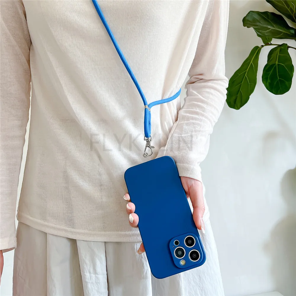 Versatile Silicone Crossbody Phone Case with Necklace Strap