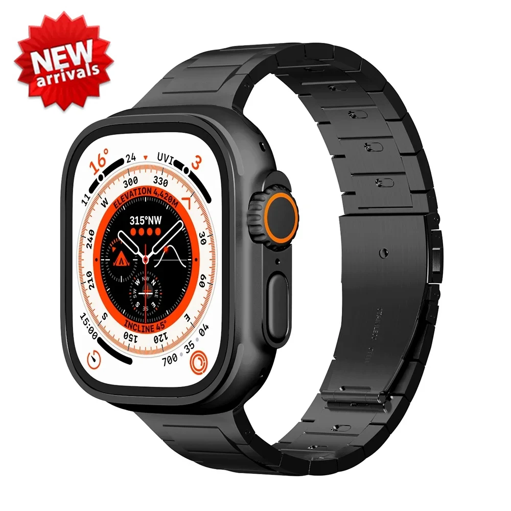 

Stainless Steel Strap for Apple Watch band 44mm 45mm 38-42-40mm-41mm Metal link Bracelet iWatch series 8 7 6 5 4 3 se Ultra 49mm