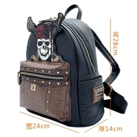 Disney Caribbean Pirates 6 Captain Jack Fashion Girl Backpack PU Leather Backpack Womens Double Strap Bags Christmas Gifts 4