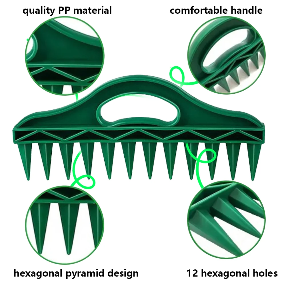 Hand Dibbler 12-Hole Fast Seeding Seed-in Soil Digger and Soil Spacer Garden Hand Planter Planting Aids for Efficient Gardening