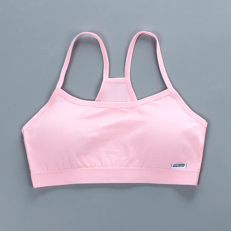 Cotton Kids Sport Bras Girls Teenage Underwear Small Training Bras Wireless  Puberty Underwear Teens Seamless Vest 8-18 Years