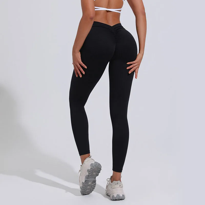 CHRLEISURE Yoga Pants Women's V Back Workout Leggings Scrunch Butt Sexy Gym  Fitness Tights Elastic Sports Legging Activewear - AliExpress
