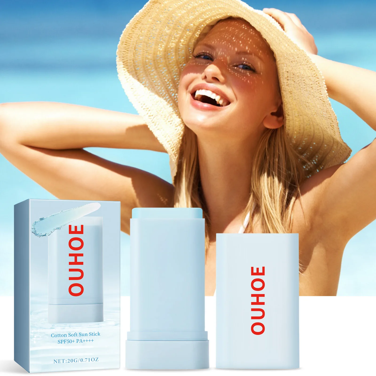 Sunscreen Stick Cotton Soft Sun Stick SPF 50+ Pa++++ Sunblock UV Isolation Anti Oxidant Oil-Control Moisturizing Sun Protection Sunscreen Cream