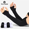 1 Pair Cycling Arm Sleeves Sun UV Protection Long Fingerless Gloves Running Fishing Ridding Golf Game Outdoor Sport Hand Warmers 1