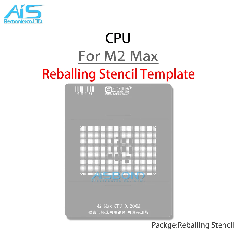Amaoe MAC BGA 리볼링 스텐실, 맥북 M2 Max M2Max T = 0.20mm 칩 포지셔닝 플레이트, 공장 주석 그물 스틸 메쉬