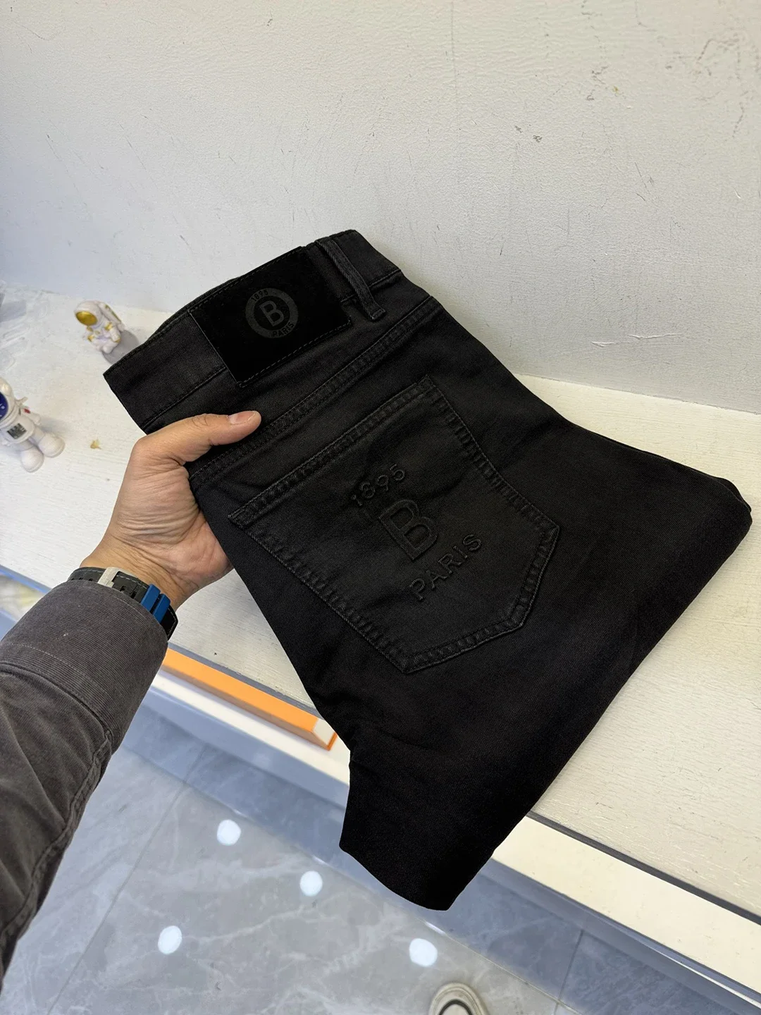 

Casual pants men 2024 BET new elastic fashion embroidery size 29-38 Straight long pants Customized leather High-quality