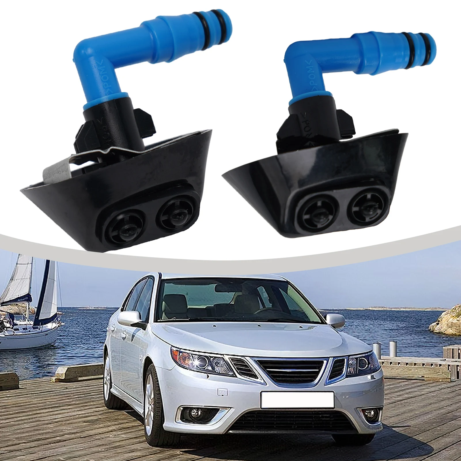 Rondella Del Faro Dell'Ugello Dello Spruzzatore Dell'Acqua Del Paraurti Anteriore Dell'Auto Per Saab 93 93 2003 2012 Mantieni I Tuoi Fari Puliti E Tra