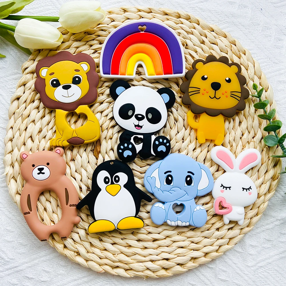 Baby Teething Items classic 1pcs Cartoon Animal Baby Silicone Teether Rodent BPA Food Free Silicone Teeth Nursing Pacifier Clip Silicone Bead baby teething items early