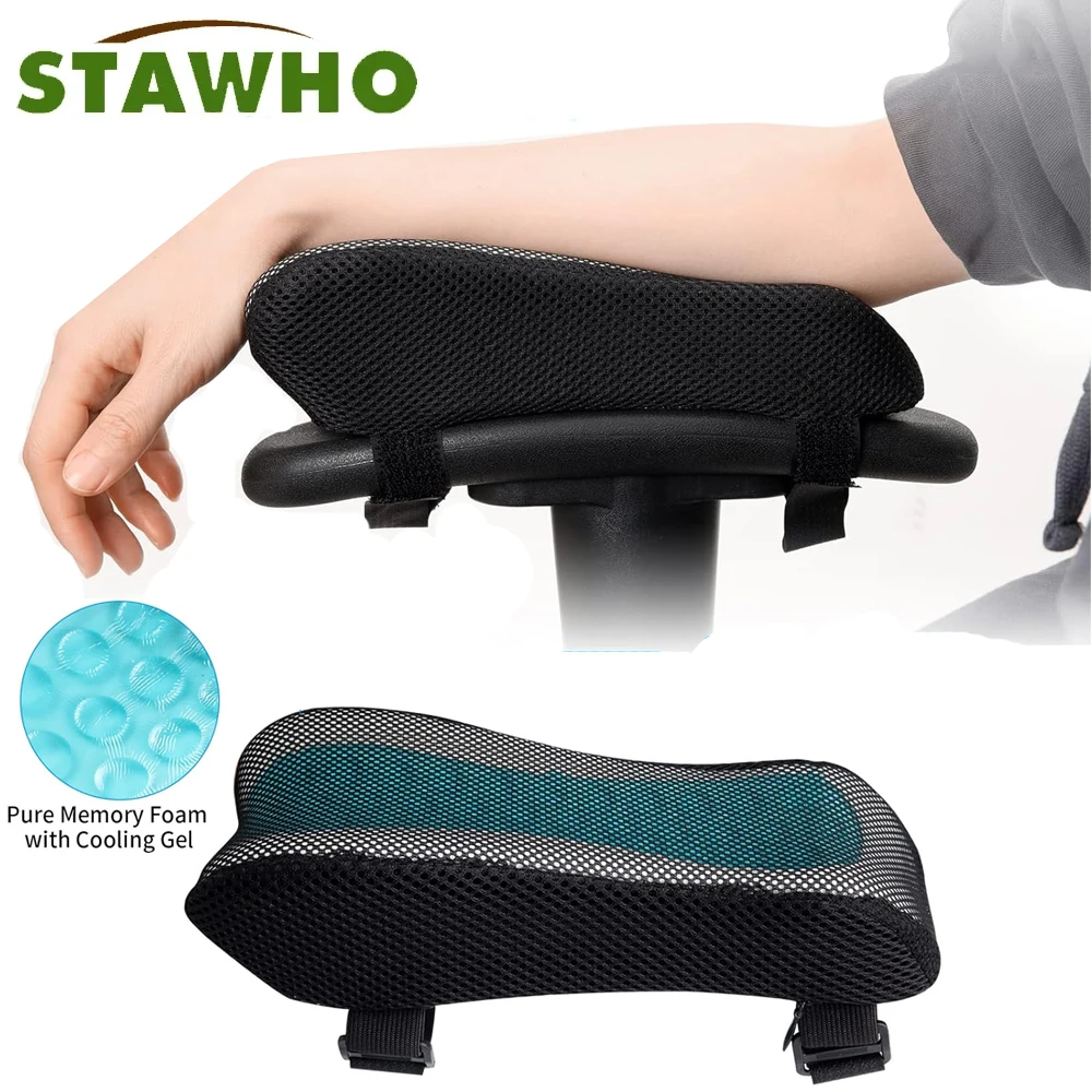 Ergonomic Armrest Pads- Office Chair Arm Rest Cover Pillow - Elbow Support Cushion for Computer, Gaming and Desk Chairs desktop computer armrest adjustable wrist support pad rotating adjustable pc wrist rest extender attachable armrest pad