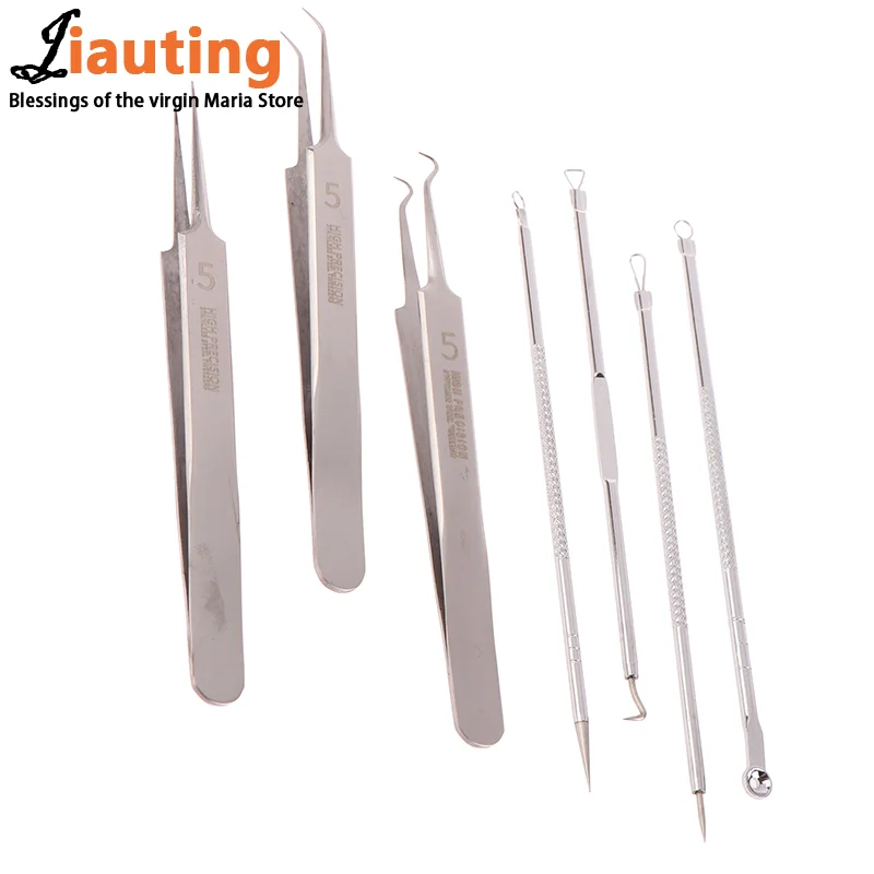 Ultra-Fine Cell Pimples Blackhead Stainless Steel Clip Tweezers Beauty Salon Special Scraping Closing Artifact Acne Needle Tool 4
