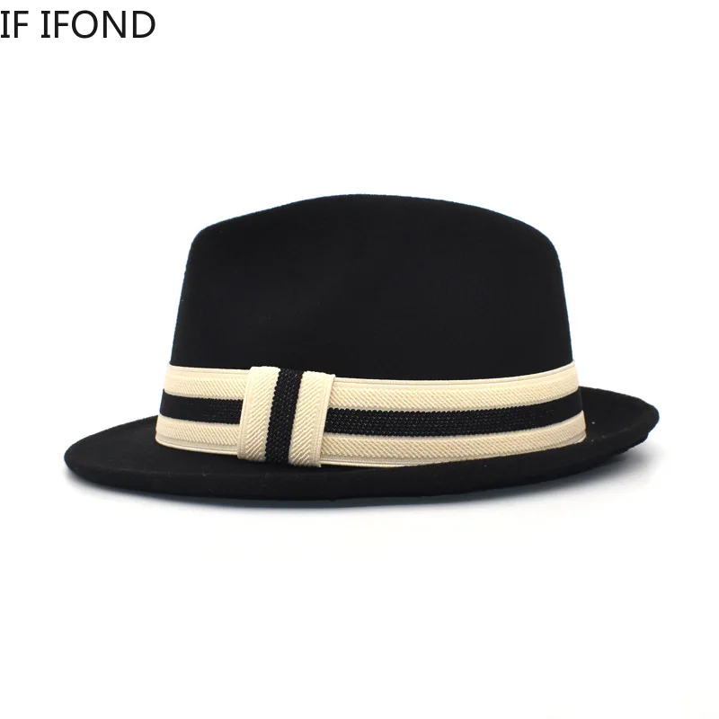 Fall Winter Warm Wool Trilby Hat Men Women Retro Jazz Fedora Hats