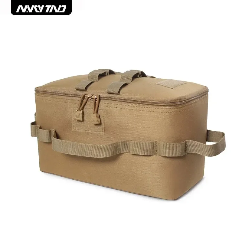 Grande capacidade saco de ferramentas ao ar livre acampamento tanque gás armazenamento piquenique panelas kit multifuncional com prego à terra para vasilha gás