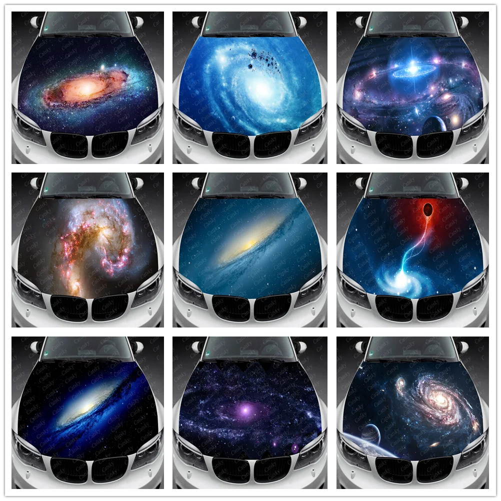 

Автомобильная наклейка Galaxy, Виниловая наклейка на капот автомобиля, полноцветная графика, подходит для любого автомобиля, Виниловая наклейка на капот