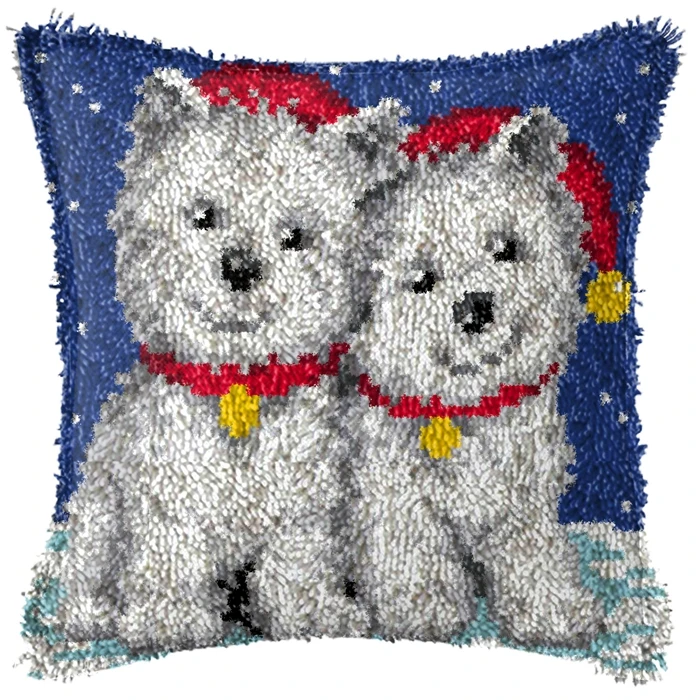 Animal Series Cat Dog Panda Latch Hook Kit Pillow Embroidery Owl Tiger Rabbit Latch Hook Cross Stitch Canvas For Plastic Bag craft supplies carpet embroidery kit