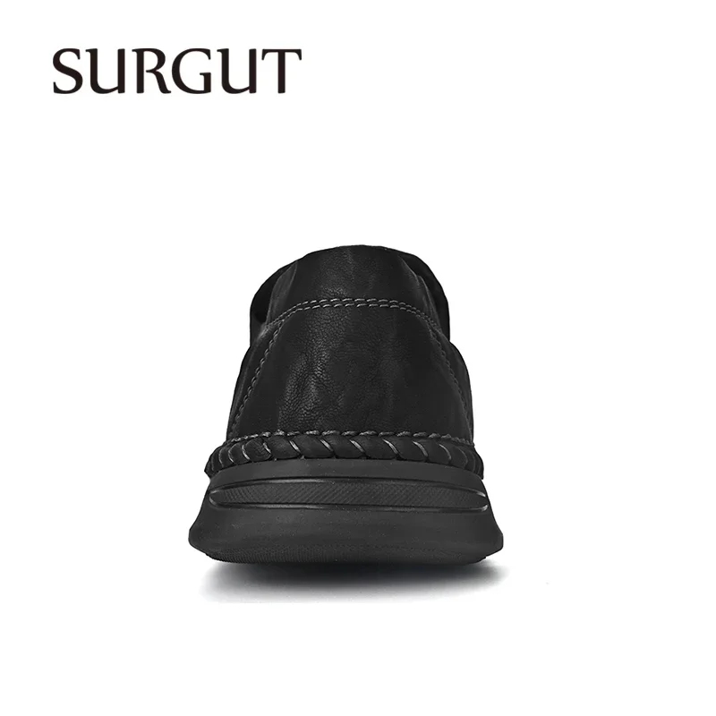 SURGUT Luxury Brand Men Casual Shoes Men Leather Handmade Breathable Slip On Moccasins Flat Classic Driving Shoes Walk Shose 4