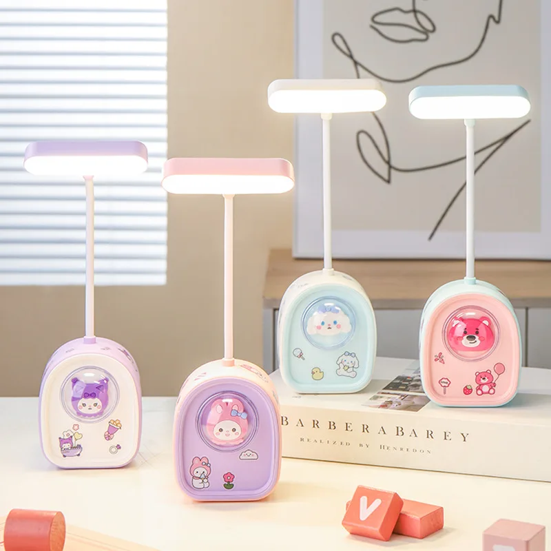 

Sanrio Eye-Care Table Lamp Cinnamoroll Accessories Cute Anime Kawaii Student Desktop with Pencil Sharpener Usb Toy for Girl Gift