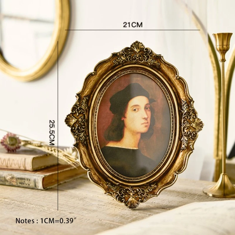 Aesthetic Vintage Photo Frame Royal Court Style Resin Photo Frame Imitation Wood Embossed Picture Home Ornaments photo frame wood canvas frame wood photo frame wood frame wood picture frame art frames