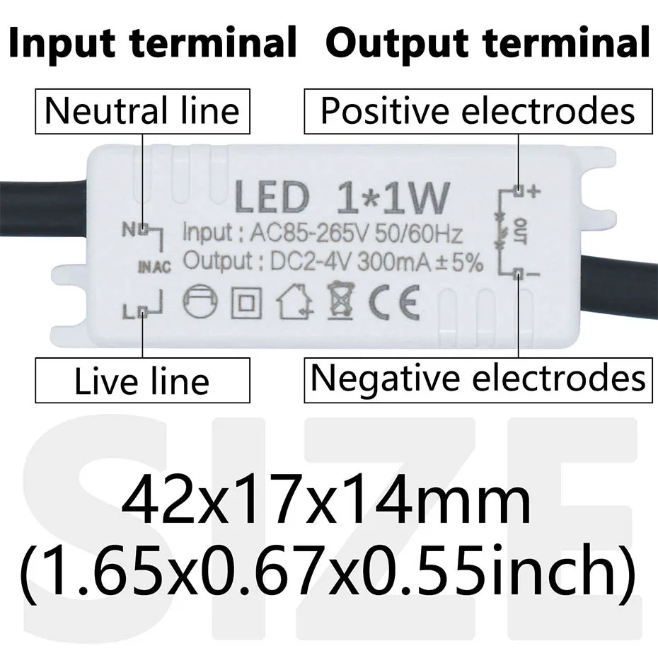 1*1W 1*3W DC2-4V Led-treiber AC85-265V Netzteil 300mA 600mA Integrierte Konstantstrom Beleuchtung Kristall Lampe Kronleuchter Treiber – Detail 1