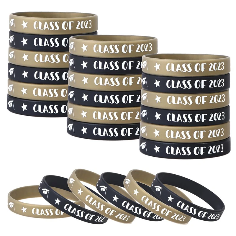 

50Pcs Class of 2023 Bracelet Silicone Graduation Bracelets Rubber Bracelets Graduating Celebration Bracele