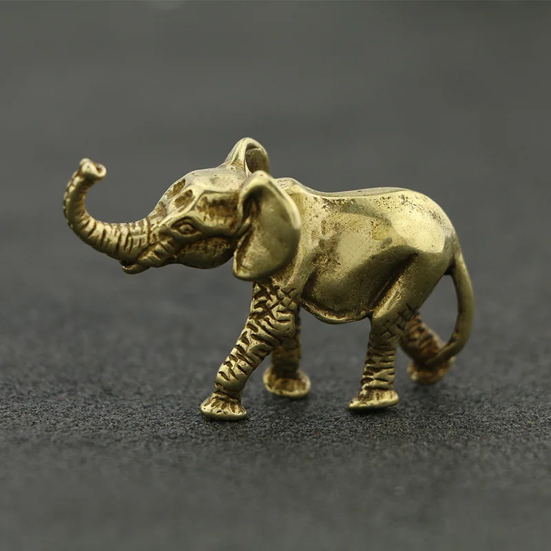 

Antique solid pure copper Mini elephant ornament antique Lucky Elephant tea favorite tabletop ornament antique bronze carving a