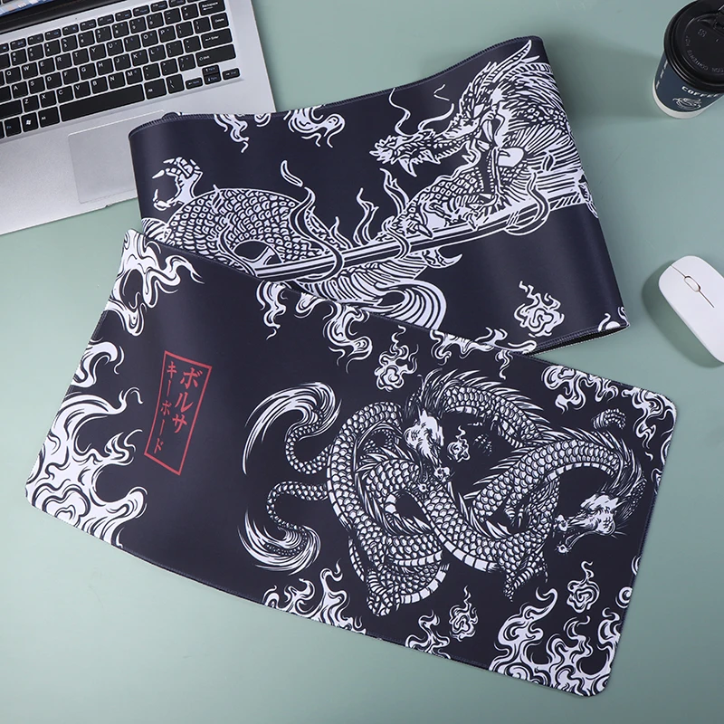 대형 책상 매트 마우스 패드, 블랙 화이트 키보드 매트, 대형 PC 게이머, 완벽한 확장 미끄럼 방지 패드